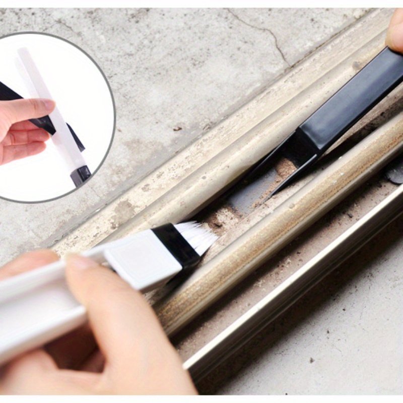 Window Groove Cleaning Brush with Dustpan - Image 2