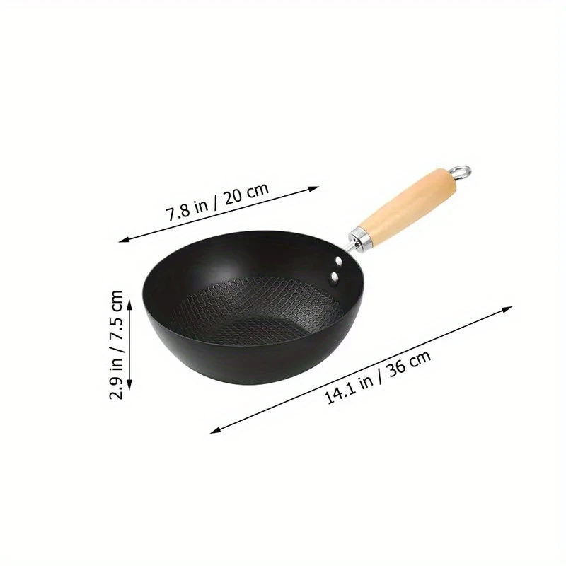 JHLRC 20cm Cast Iron Small Wok - Image 4