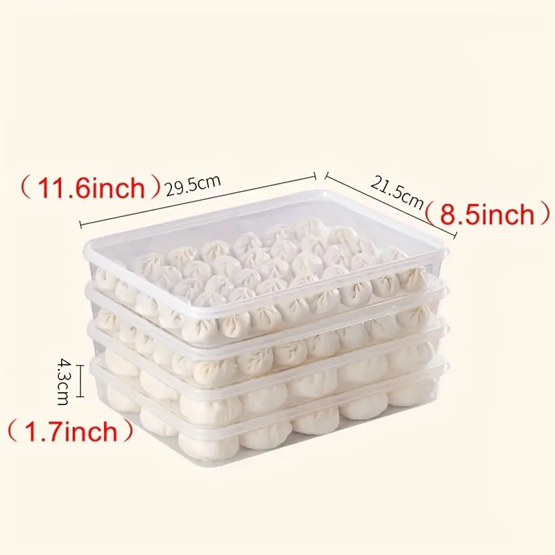 4-Piece Food-Grade Dumpling Storage Box Set - Image 3