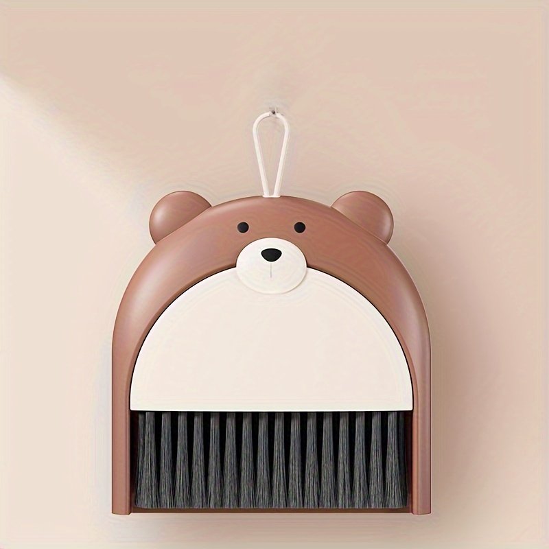 Cute Bear Mini Broom & Dustpan Set with Keyboard Brush