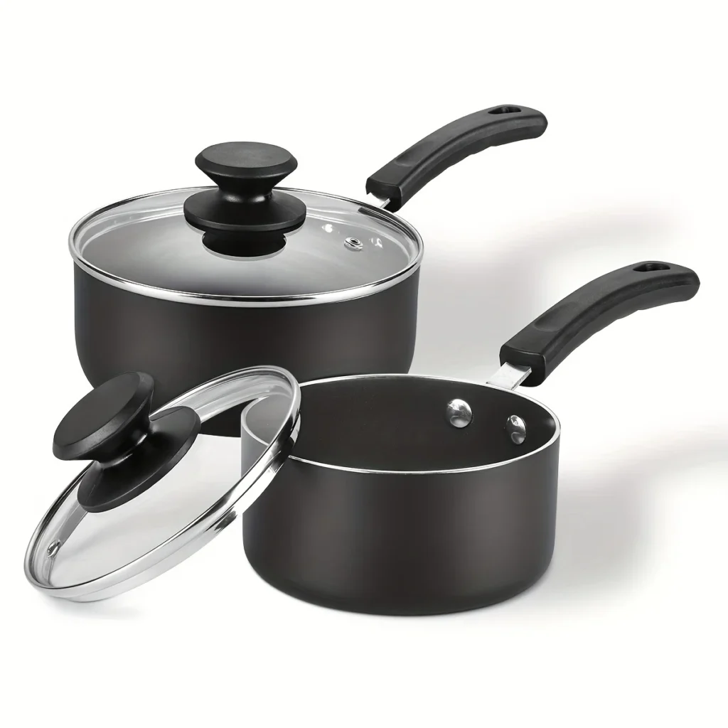 2-Piece Nonstick Saucepan Set with Lids